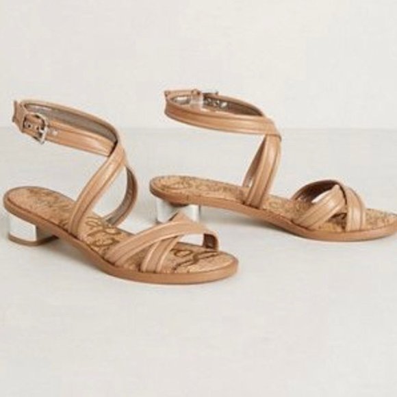 Sam Edelman Shoes - SAM EDELMAN Tess Leather Crossover Tan Sandals